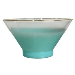 Vintage MCM Blendo Turquoise Teal Fade Bowl - Size: 11in Diameter w/ 6in Height
